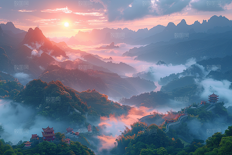桂林山水唯美漓江摄影图