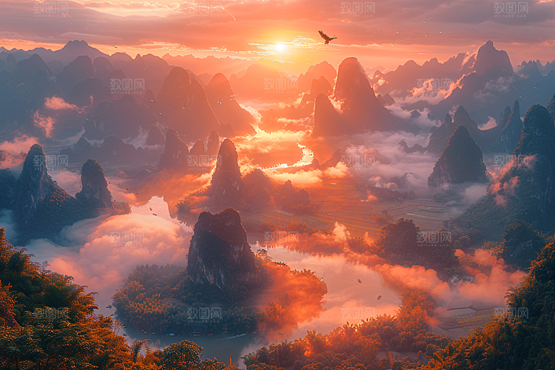桂林山水唯美旅行摄影图