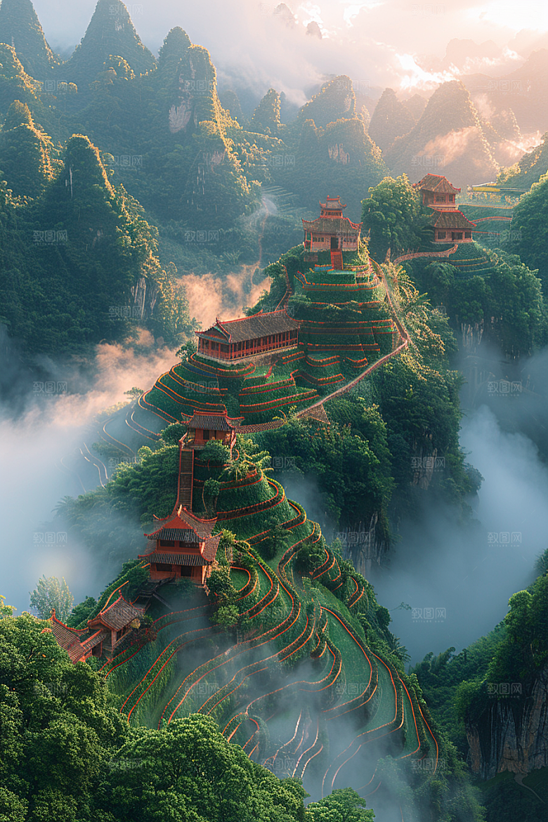 桂林山水河流旅行摄影图