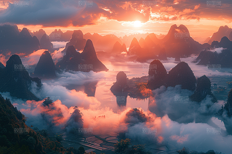 桂林山水风光高清摄影图