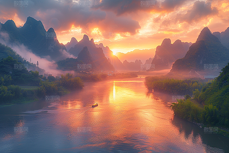 桂林山水山川旅行摄影图
