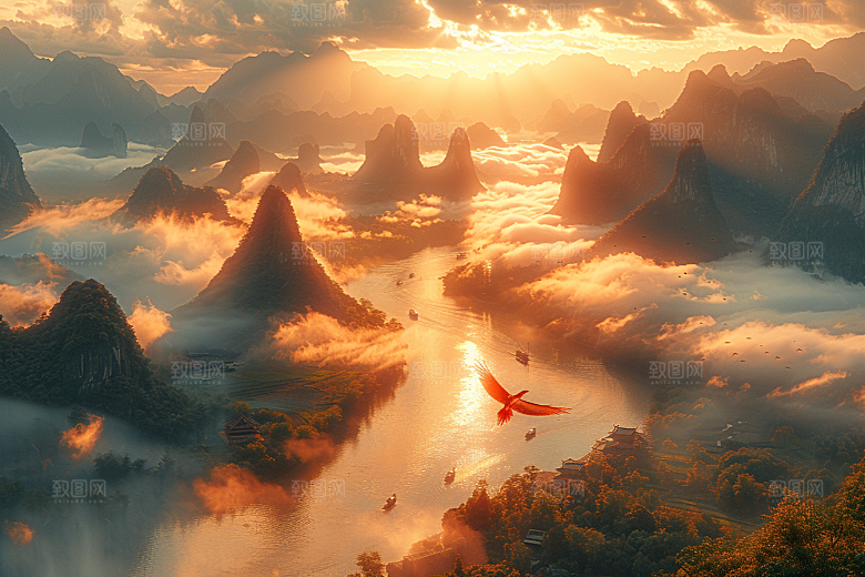 桂林山水风光旅游摄影图