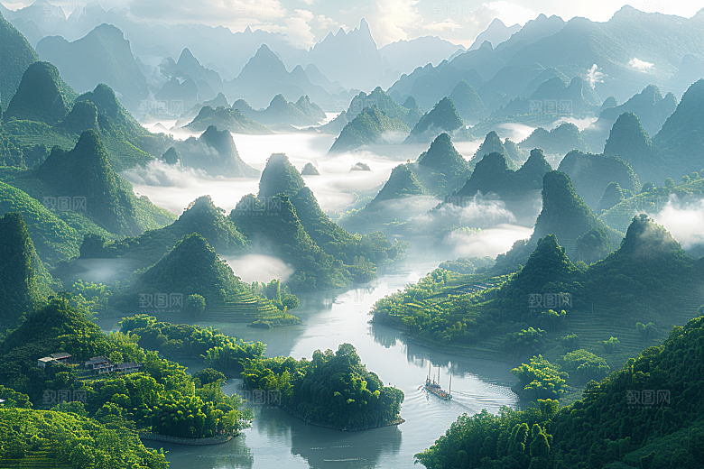 桂林山水唯美山川摄影图