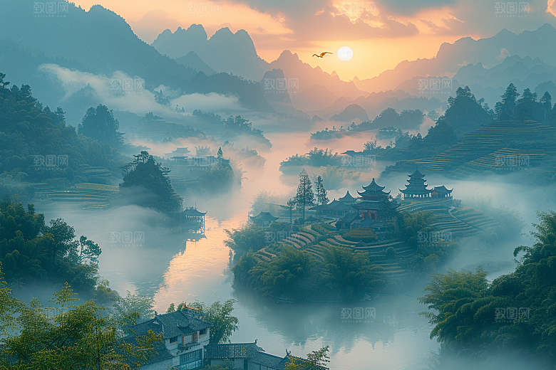 桂林山水旅游精致摄影图