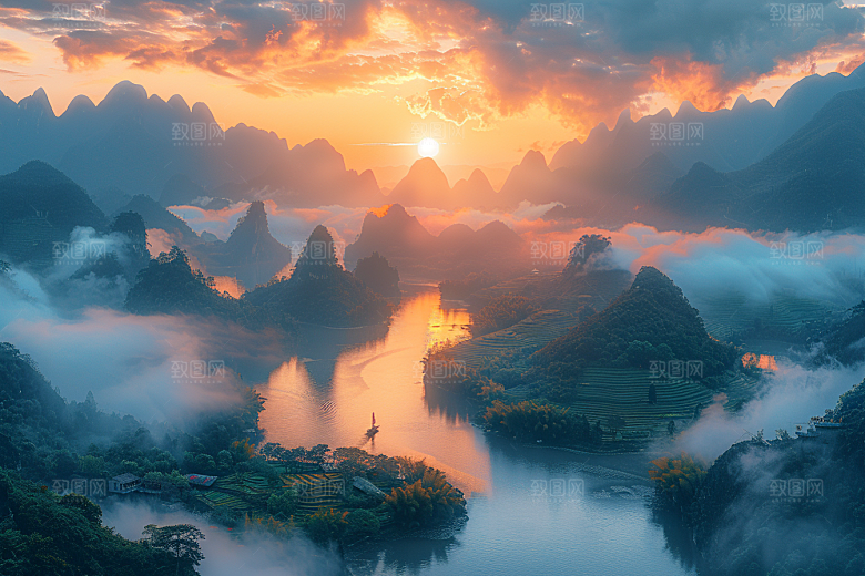 桂林山水风光山川摄影图