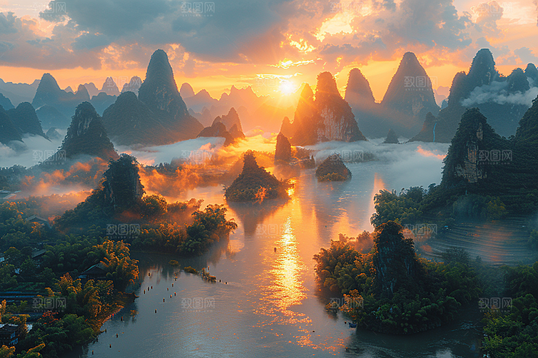 桂林山水精致风光摄影图