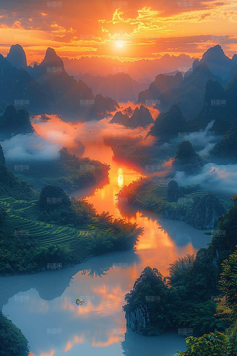 桂林山水自然唯美摄影图