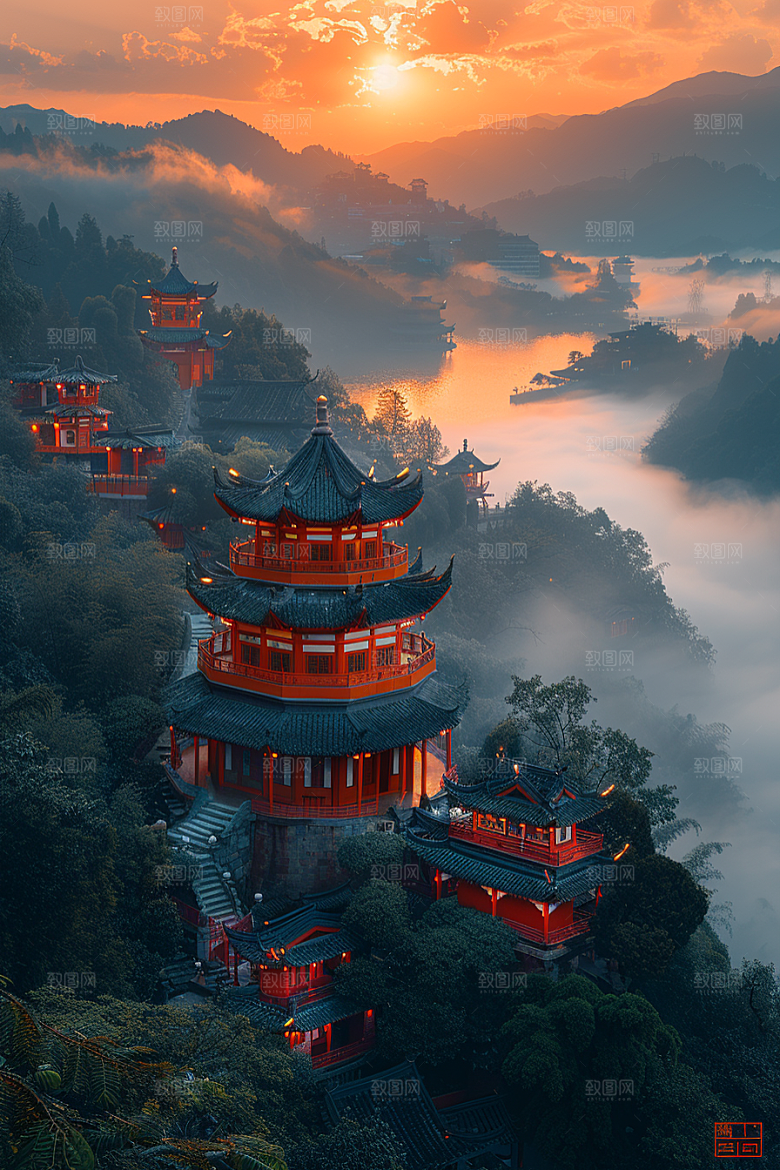 桂林山水喀斯特地貌旅行摄影图