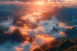 桂林山水风光精致摄影图