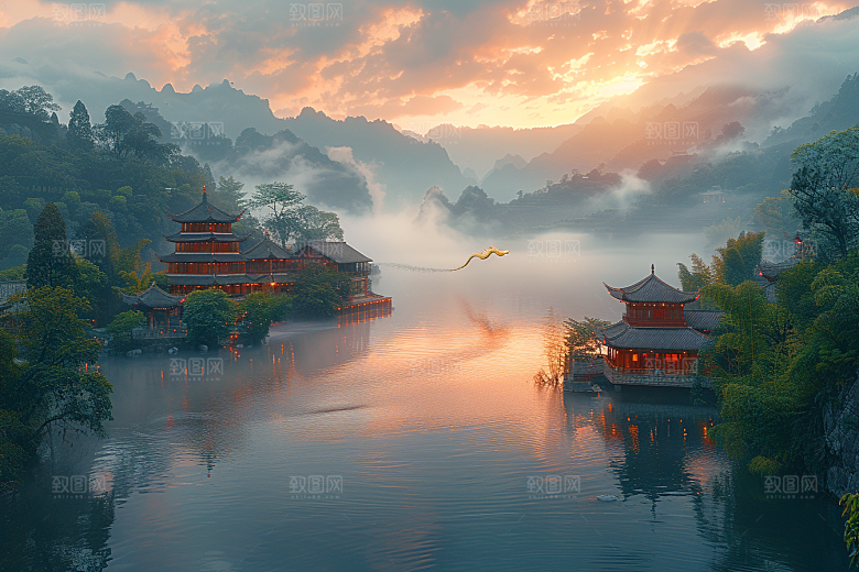 桂林山水唯美山川摄影图