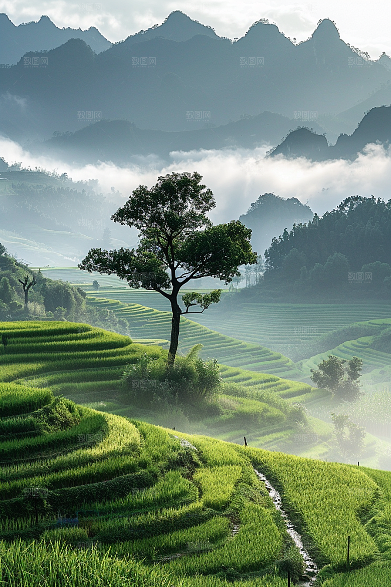 桂林山水自然喀斯特地貌摄影图