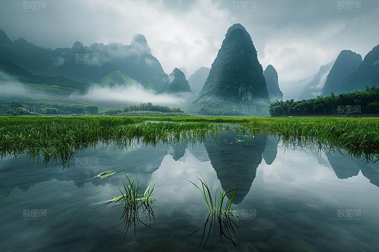 桂林山水唯美阳朔摄影图