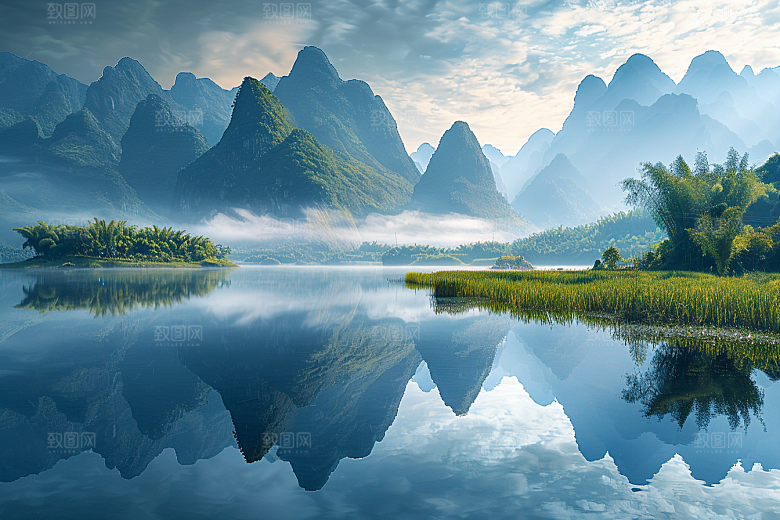 桂林山水高清河流摄影图
