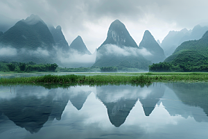 桂林山水风光河流摄影图