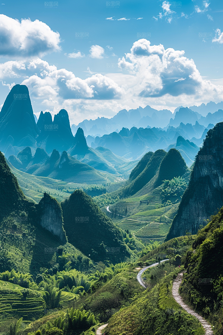 桂林山水喀斯特地貌精致摄影图