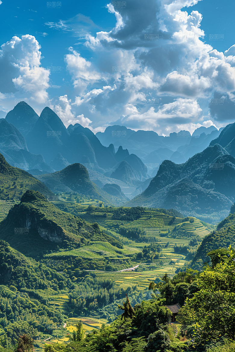 桂林山水旅游河流摄影图