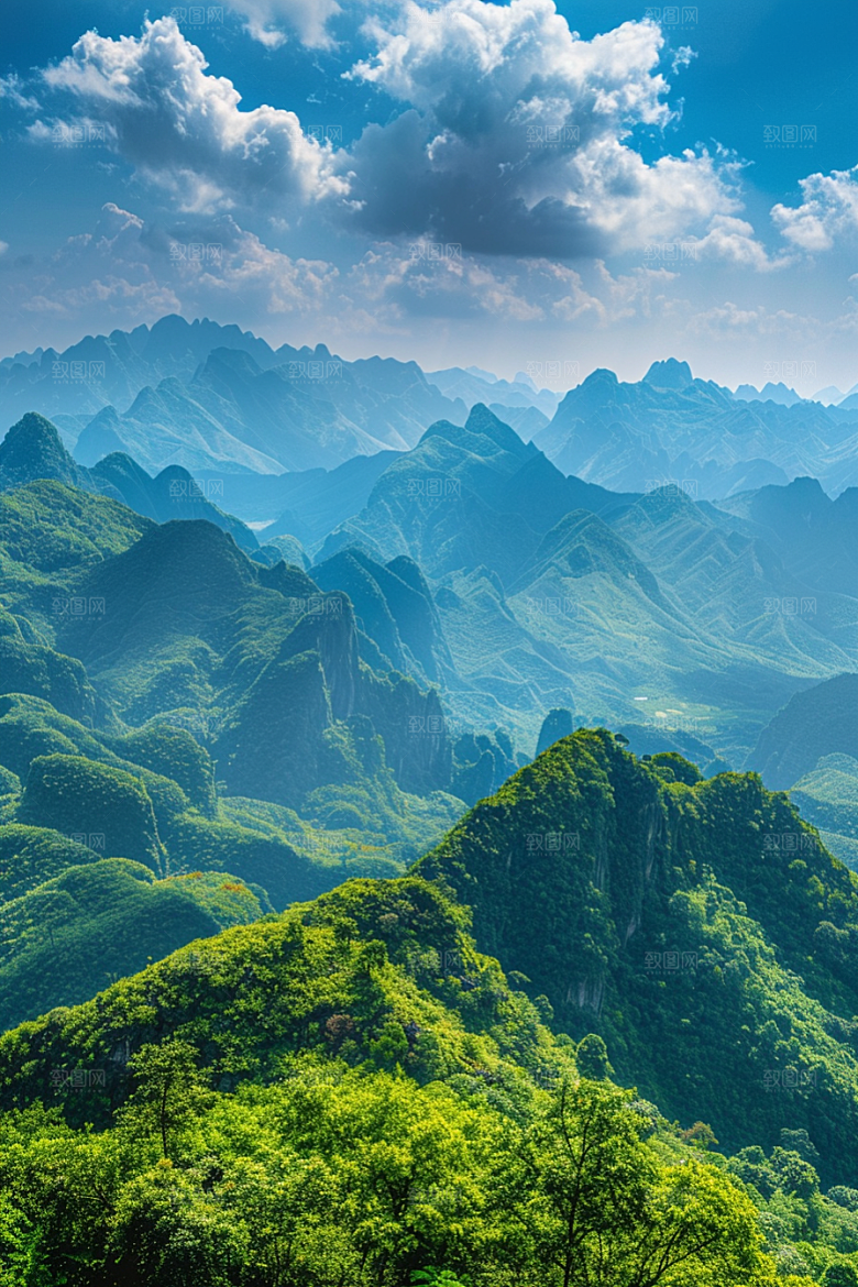 桂林山水喀斯特地貌大气摄影图