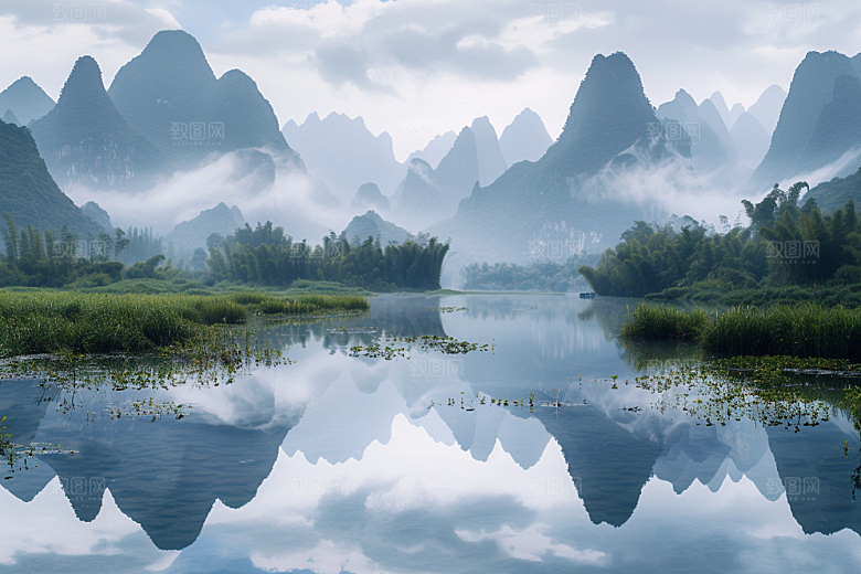 桂林山水风光大气摄影图