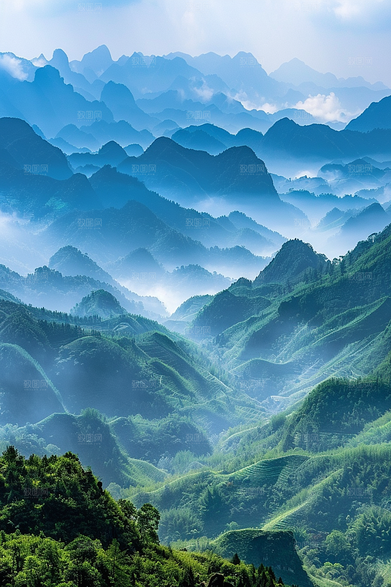 桂林山水阳朔喀斯特地貌摄影图