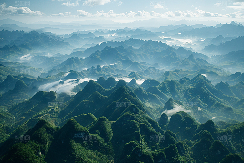 桂林山水旅游喀斯特地貌摄影图