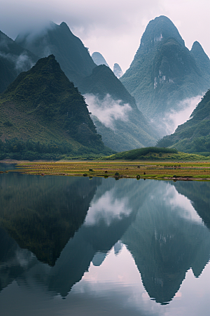 桂林山水精致河流摄影图