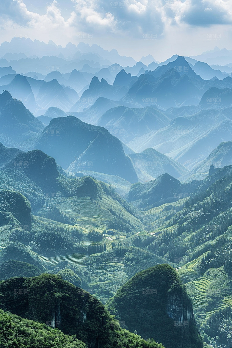 桂林山水唯美河流摄影图