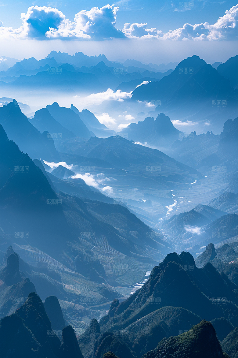 桂林山水阳朔漓江摄影图