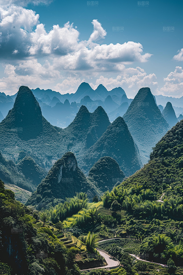 桂林山水旅游广西摄影图