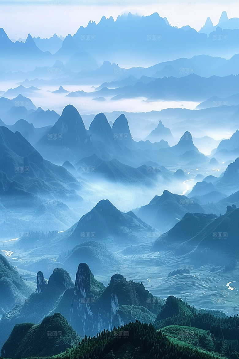 桂林山水高清漓江摄影图