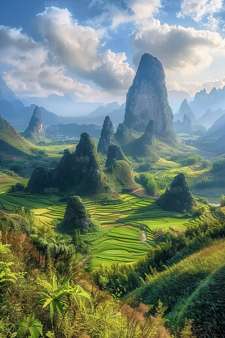 桂林山水旅行风光摄影图