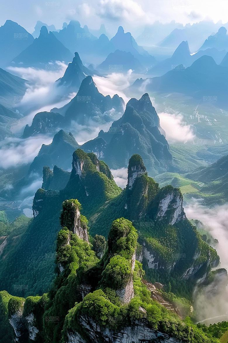 桂林山水旅游阳朔摄影图