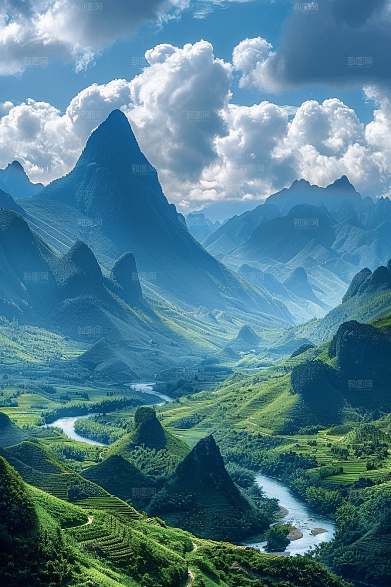 桂林山水山川广西摄影图