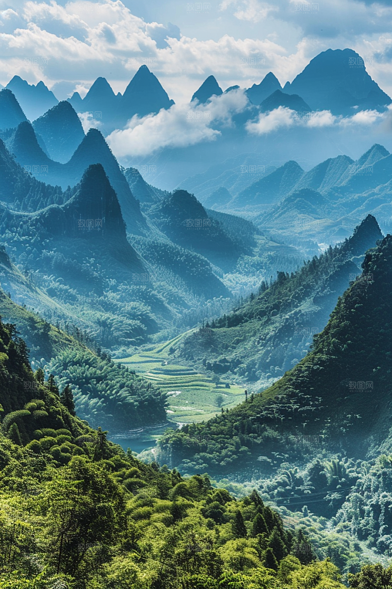 桂林山水大气河流摄影图