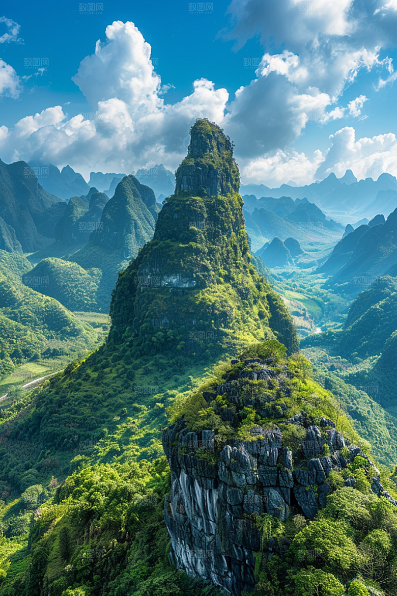 桂林山水风光漓江摄影图