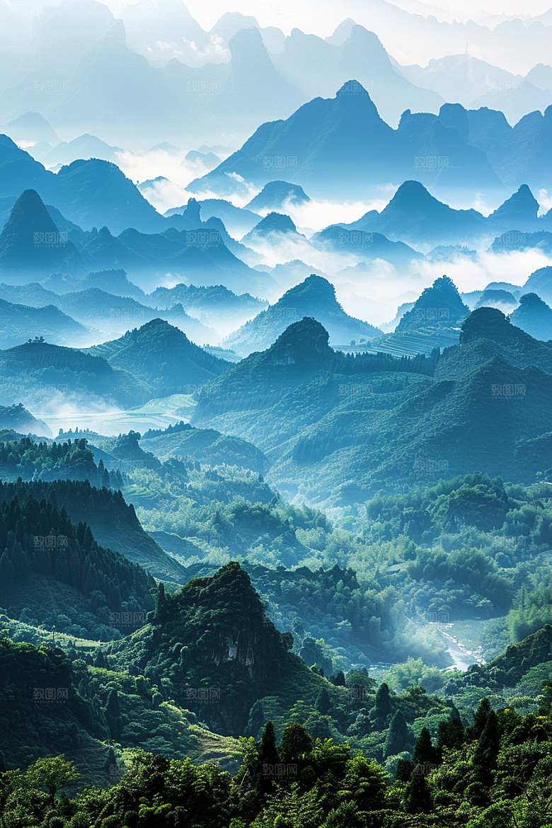 桂林山水精致漓江摄影图