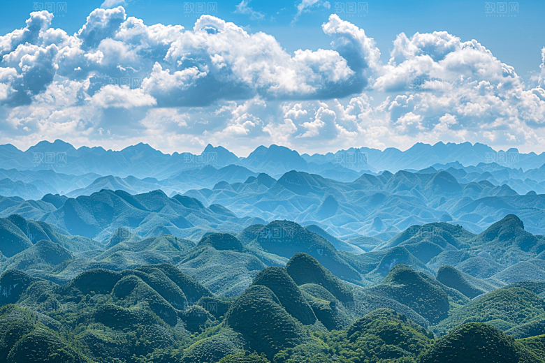 桂林山水自然喀斯特地貌摄影图