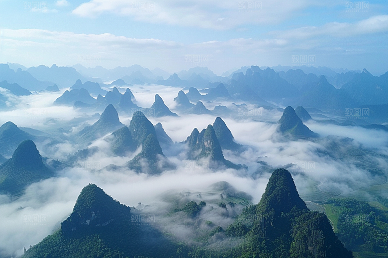 桂林山水旅行大气摄影图