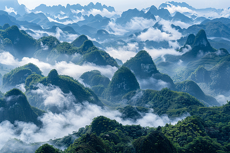 桂林山水旅行喀斯特地貌摄影图