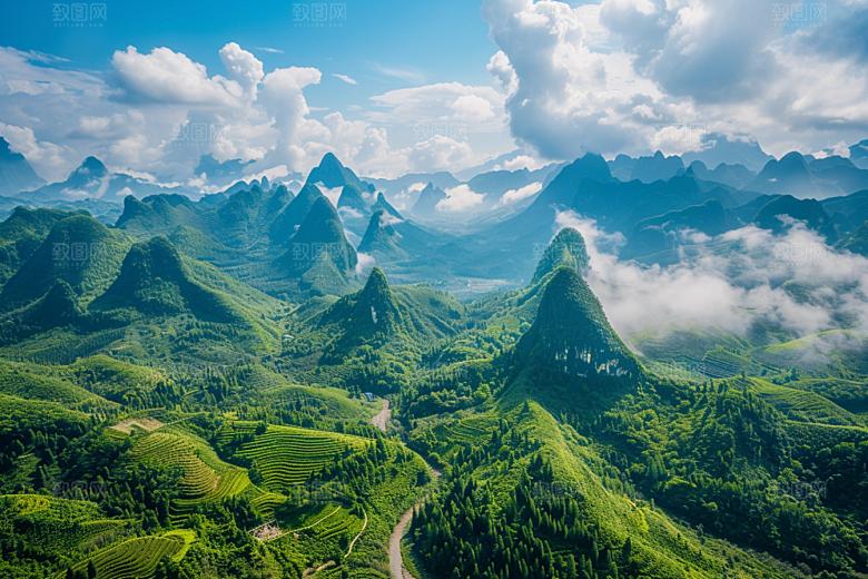 桂林山水广西河流摄影图