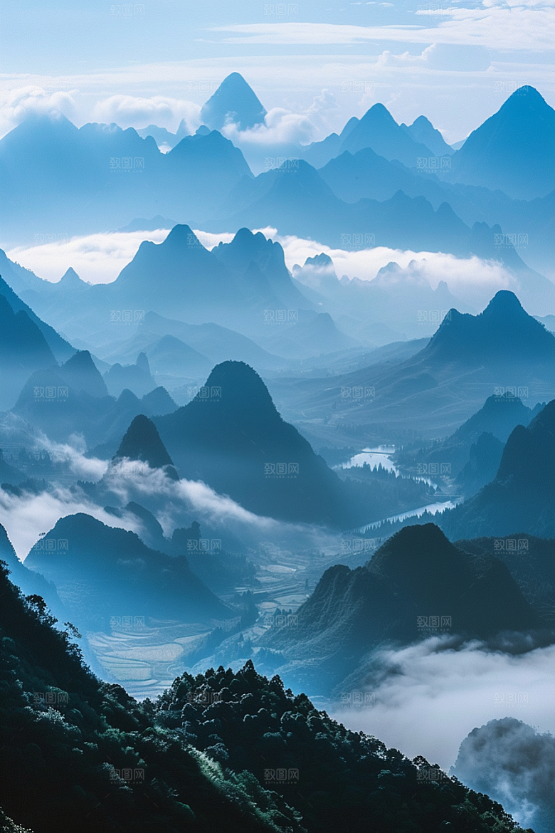 桂林山水大气河流摄影图