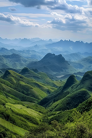 桂林山水河流大气摄影图