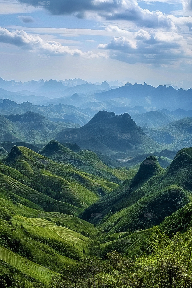 桂林山水河流大气摄影图