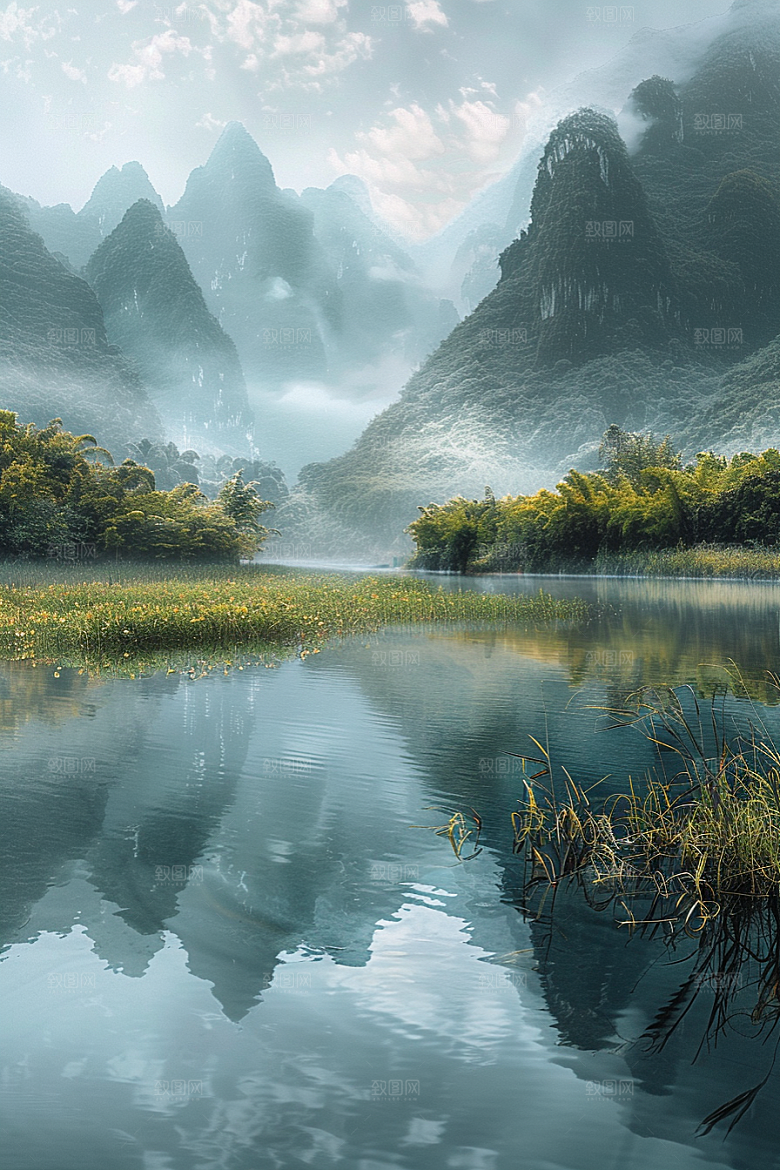 桂林山水自然旅游摄影图