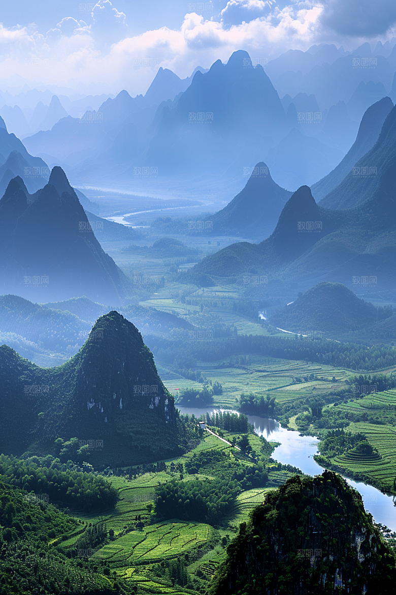 桂林山水自然阳朔摄影图