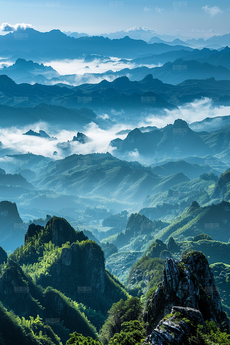 桂林山水喀斯特地貌河流摄影图