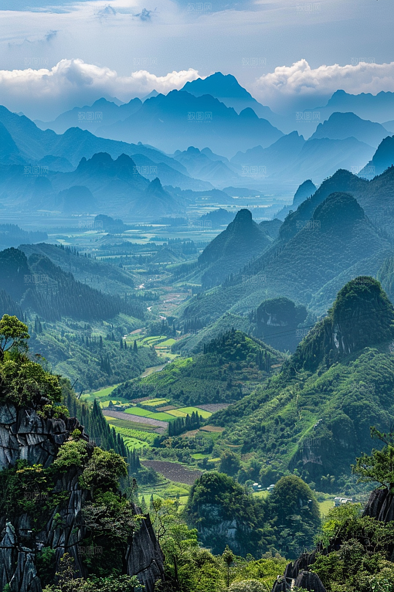 桂林山水阳朔大气摄影图