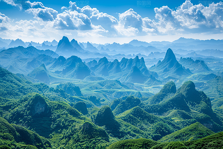 桂林山水自然河流摄影图