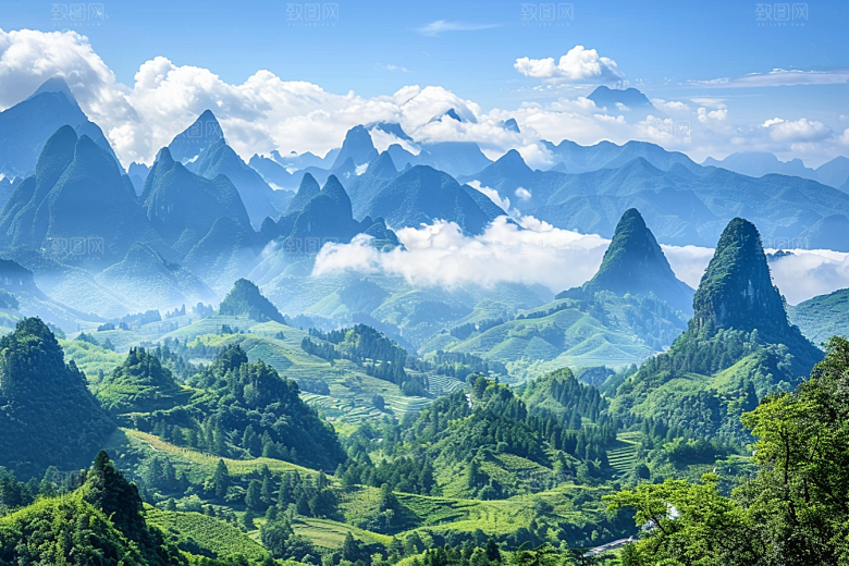 桂林山水漓江广西摄影图