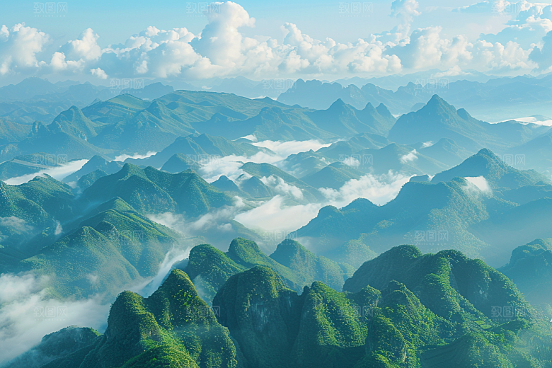 桂林山水喀斯特地貌大气摄影图