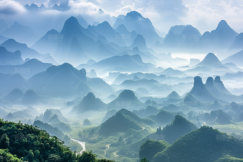 桂林山水旅行大气摄影图